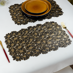Elegant Black & Gold Table Mat - Set of 2 & 6
