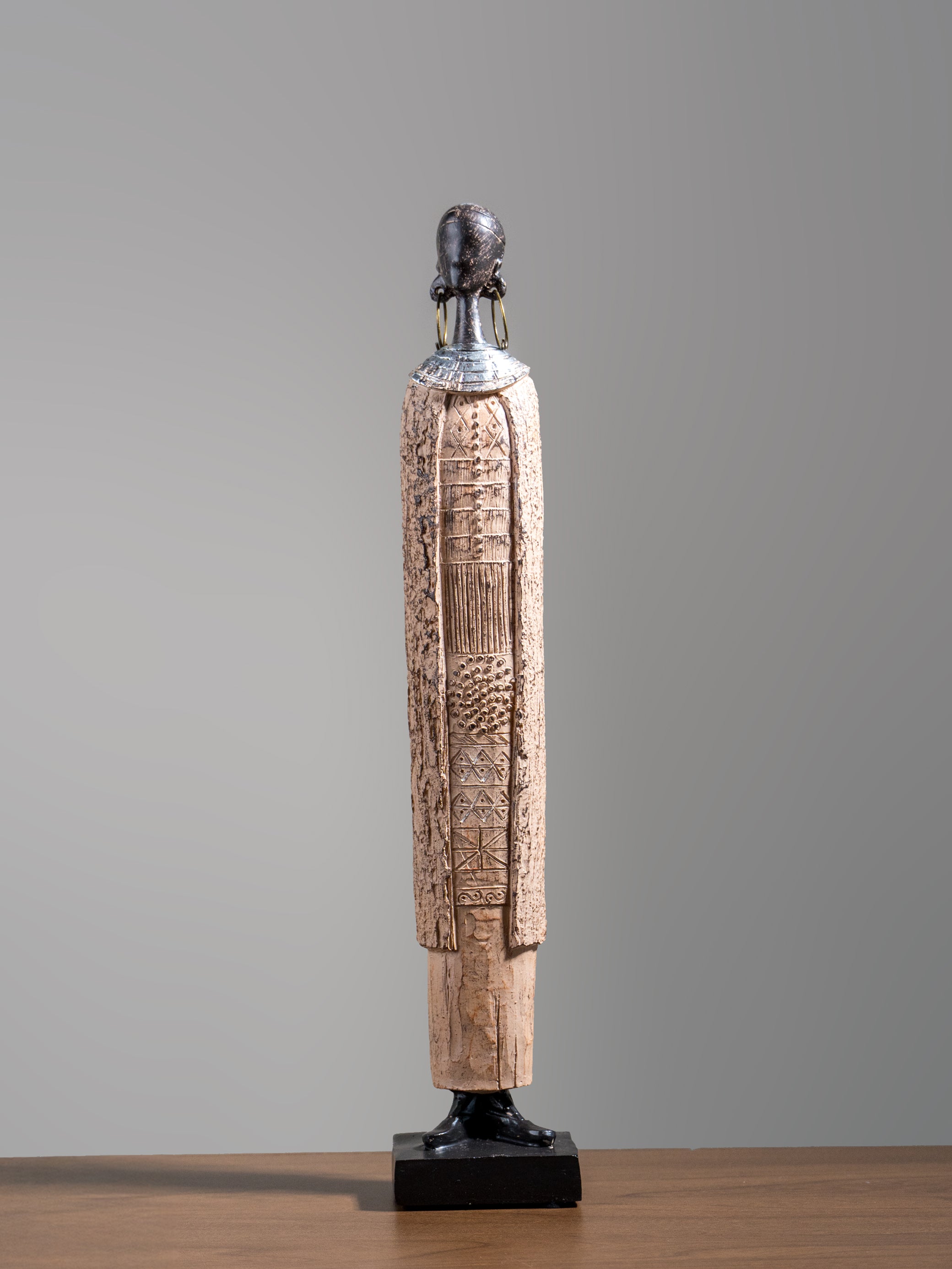 Elongated Tribal Figure Sculpture Set