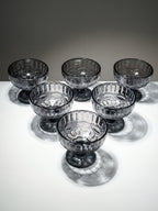 Vintage Smoky Grey Embossed Dessert Cups - Set of 6