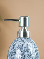 Black and White Granite-Style Ceramic Soap Dispenser