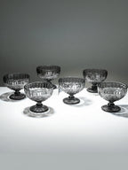 Vintage Smoky Grey Embossed Dessert Cups - Set of 6