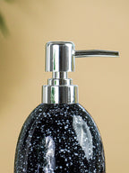 Black Glossy Speckled Ceramic Soap Dispenser