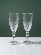 Diamond-Embossed Champagne Flutes - Set of 6