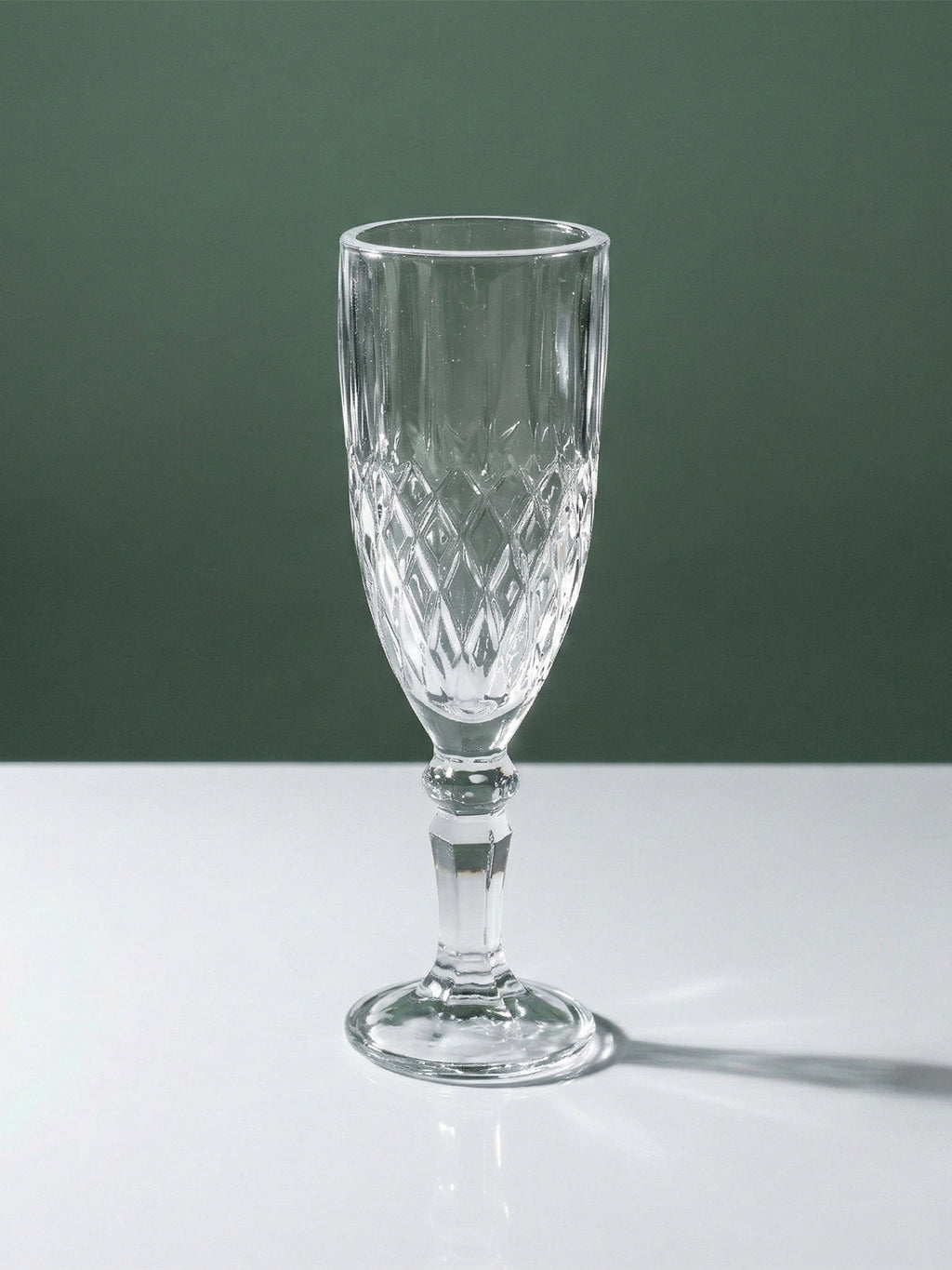 Diamond-Embossed Champagne Flutes - Set of 6