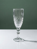 Diamond-Embossed Champagne Flutes - Set of 6