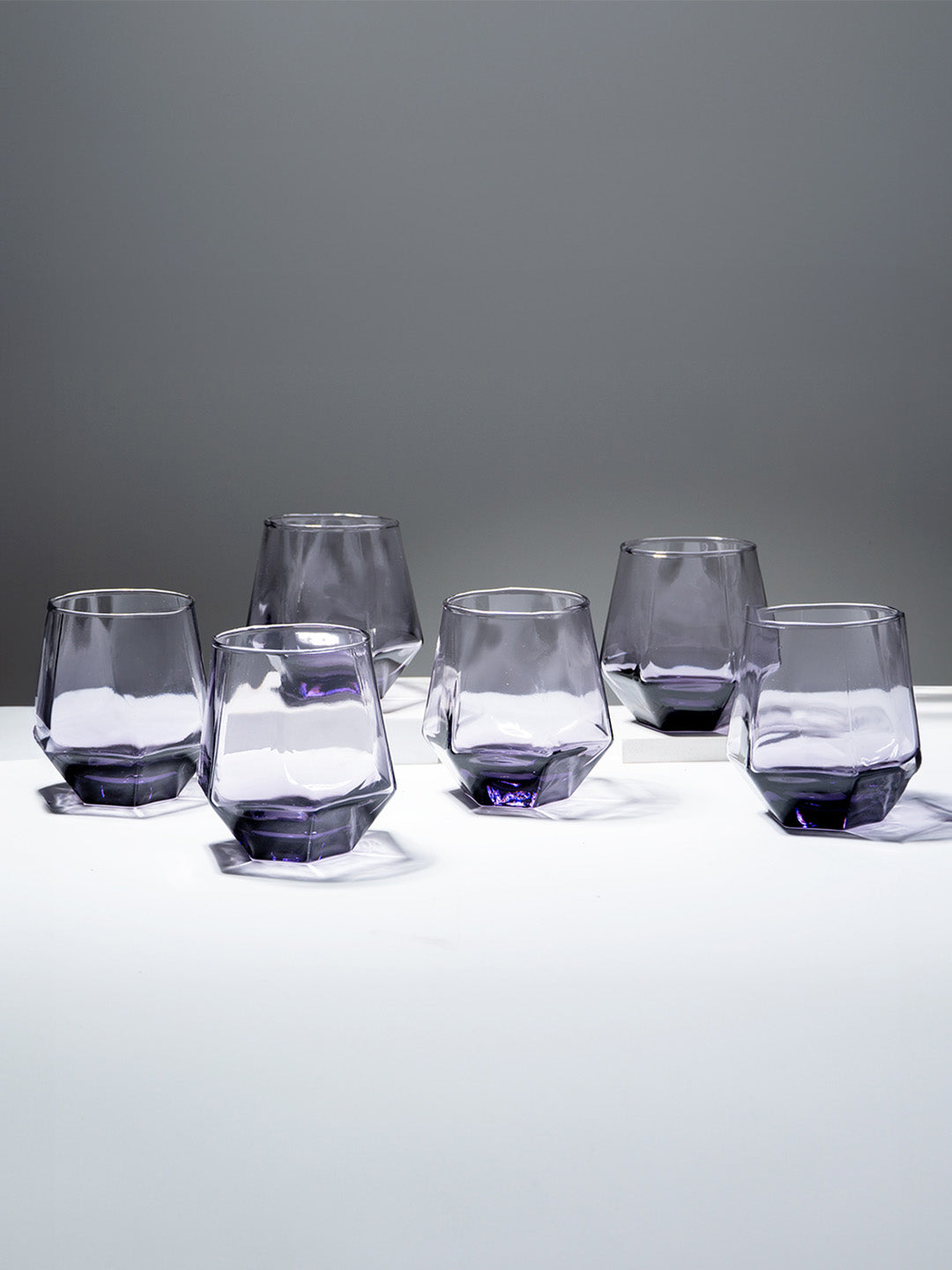Purple Modern Geometric Glass Tumbler Set – 6-Piece Main image