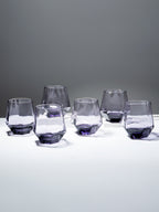 Purple Modern Geometric Glass Tumbler Set – 6-Piece