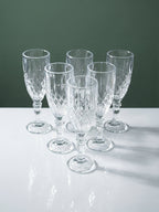 Diamond-Embossed Champagne Flutes - Set of 6