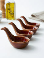 Unique Spoon-Shaped Ceramic Dip Bowls