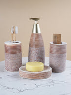 Rustic Ceramic Bathroom Accessory Set