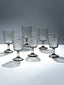 Smoky Black Palm Leaf Embossed Glass Goblet