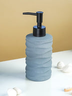 Matte Gray Ripple Ceramic Soap Dispenser
