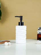 White Ripple Texture Ceramic Soap Dispenser