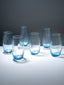 Ocean-Blue Textured Tall Glasses - Set of 6