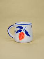 Blue & Orange Print Cup & Saucer