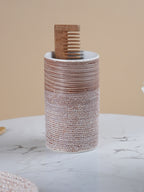 Rustic Ceramic Bathroom Accessory Set