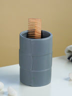 Matte Gray Textured Ceramic Bathroom Set of 4