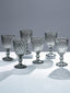 Smoke-Grey Diamond-Cut Goblets - Set of 6