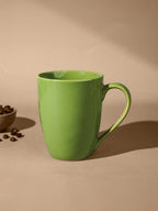 Green Ceramic Mug with Curved Handle