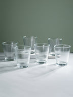 Clear Ribbed Glasses with Classic Textured Design | Set of 6
