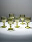 Vintage-Style Yellow Embossed Goblets - Set of 6