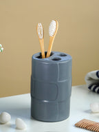 Matte Gray Textured Ceramic Bathroom Set of 4