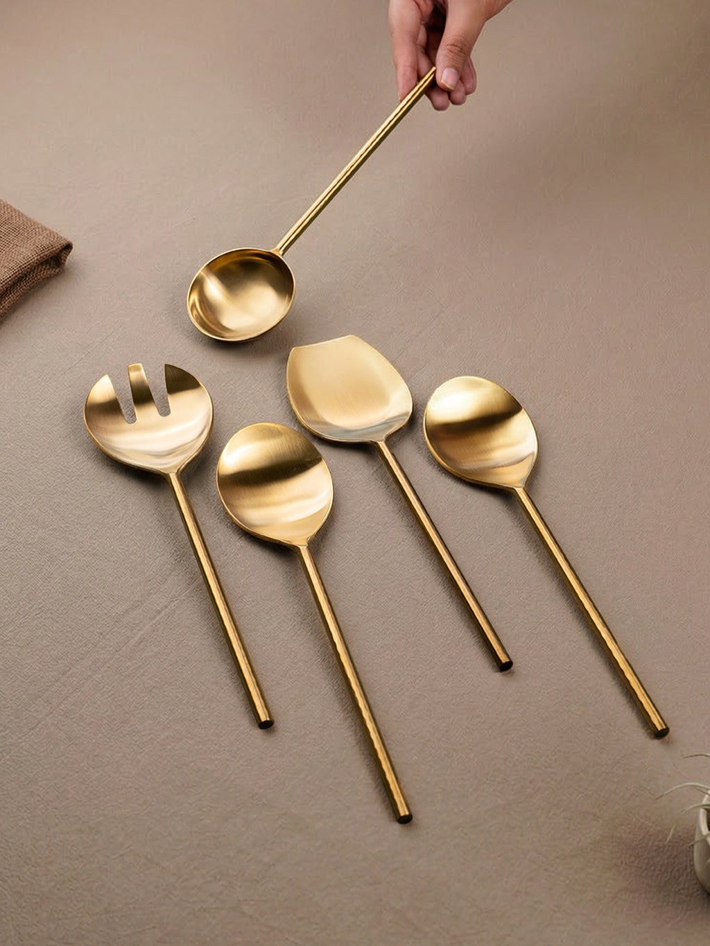 Premium Gold Serving Utensil Set of 5
