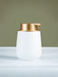 Elegant White Soap Dispenser with Gold Accents