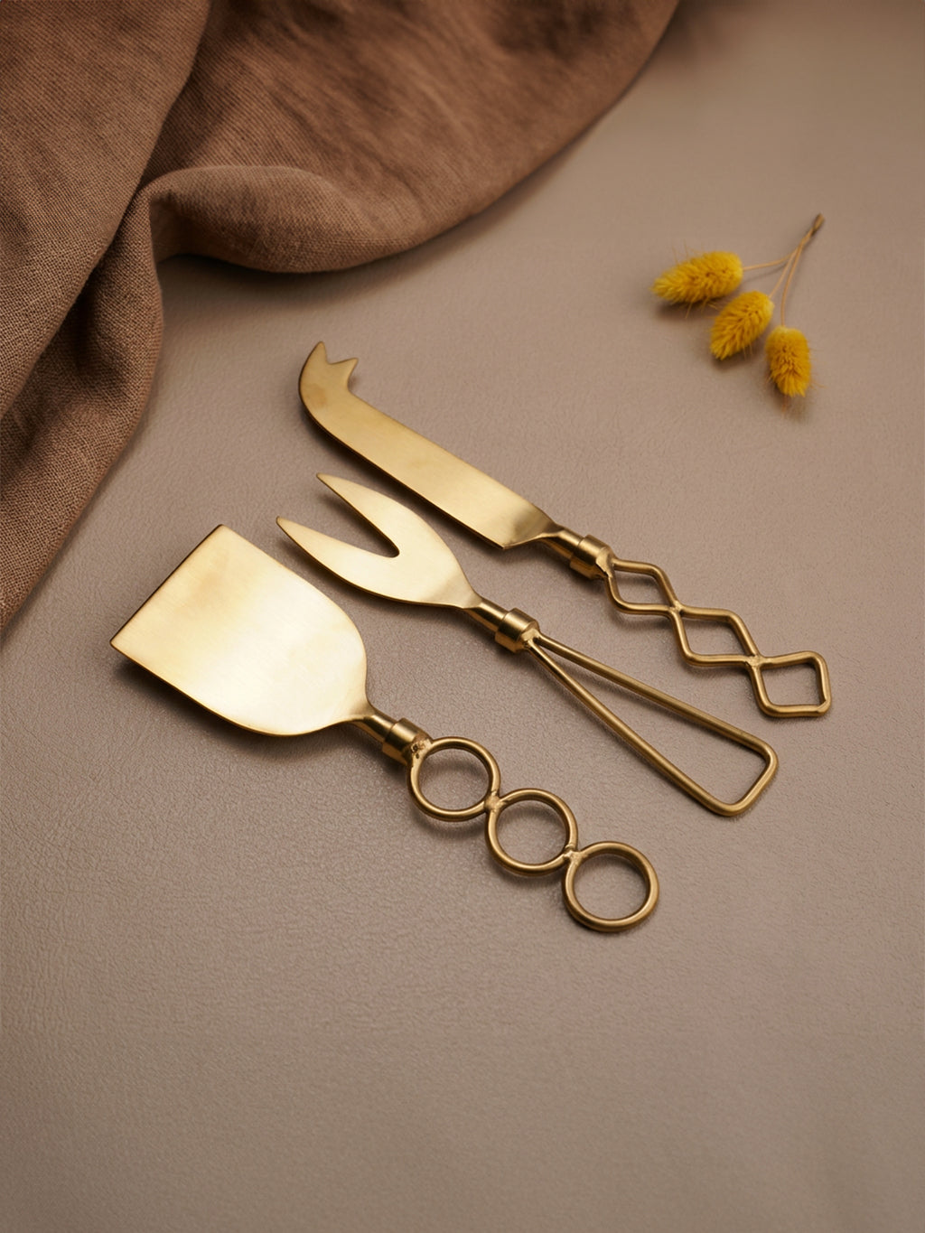 Premium Gold Cheese Knife Set of 3