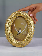 Gold Leaf Pattern Oval Photo Frame