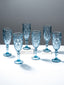 Blue Vintage Textured Glass Goblet Set - Set of 6