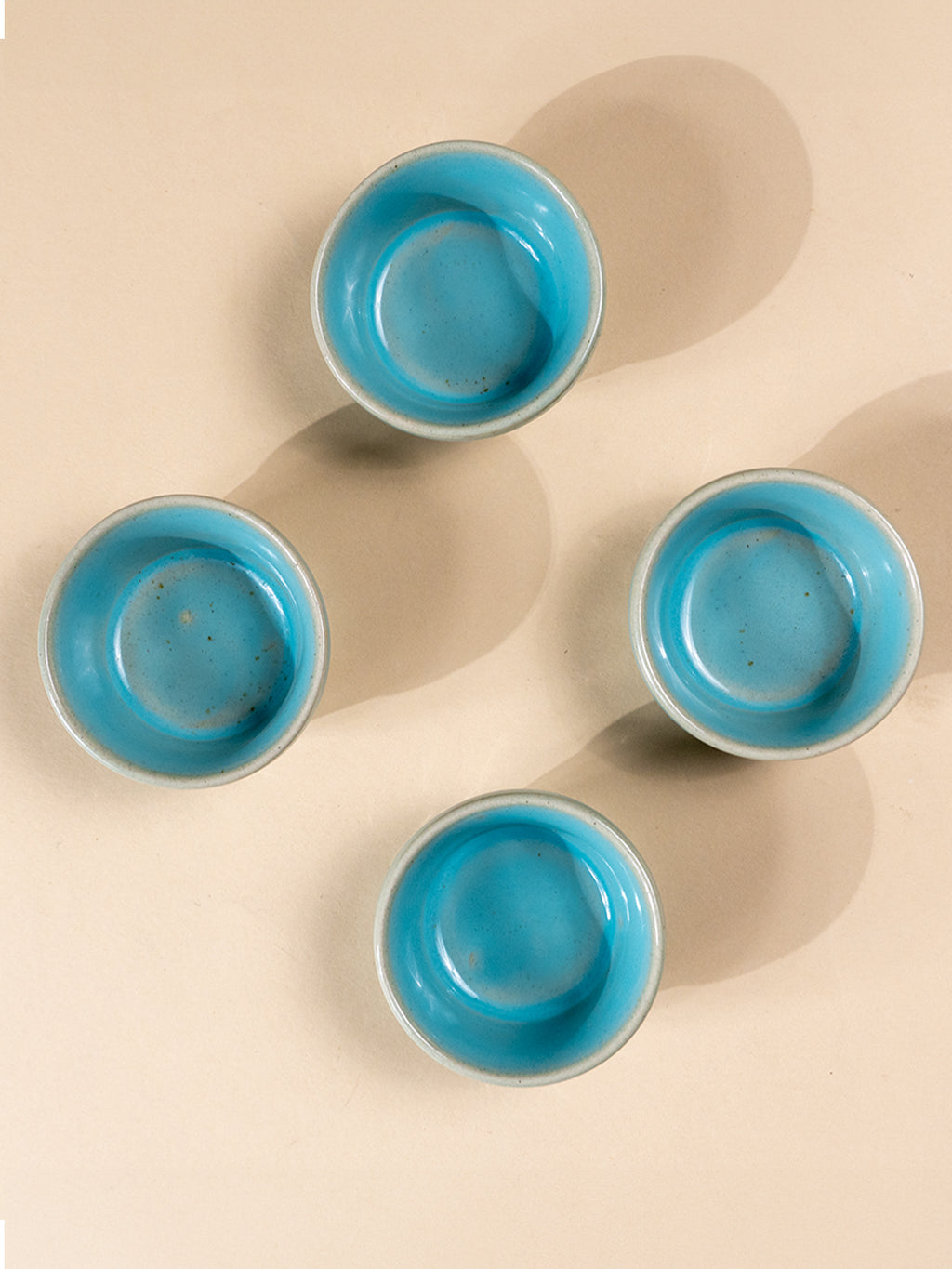 Solid Light Blue Colors Dip Bowls with Design