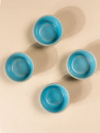 Solid Light Blue Colors Dip Bowls with Design