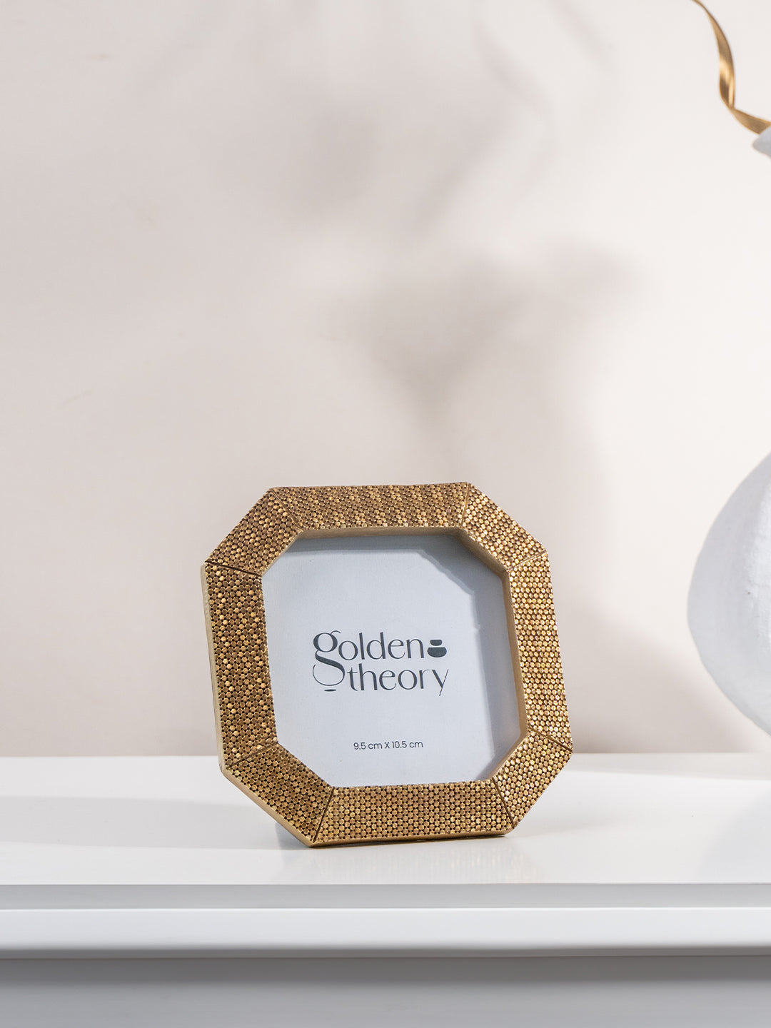 Gold Octagonal Photo Frame with Textured Detail Main image