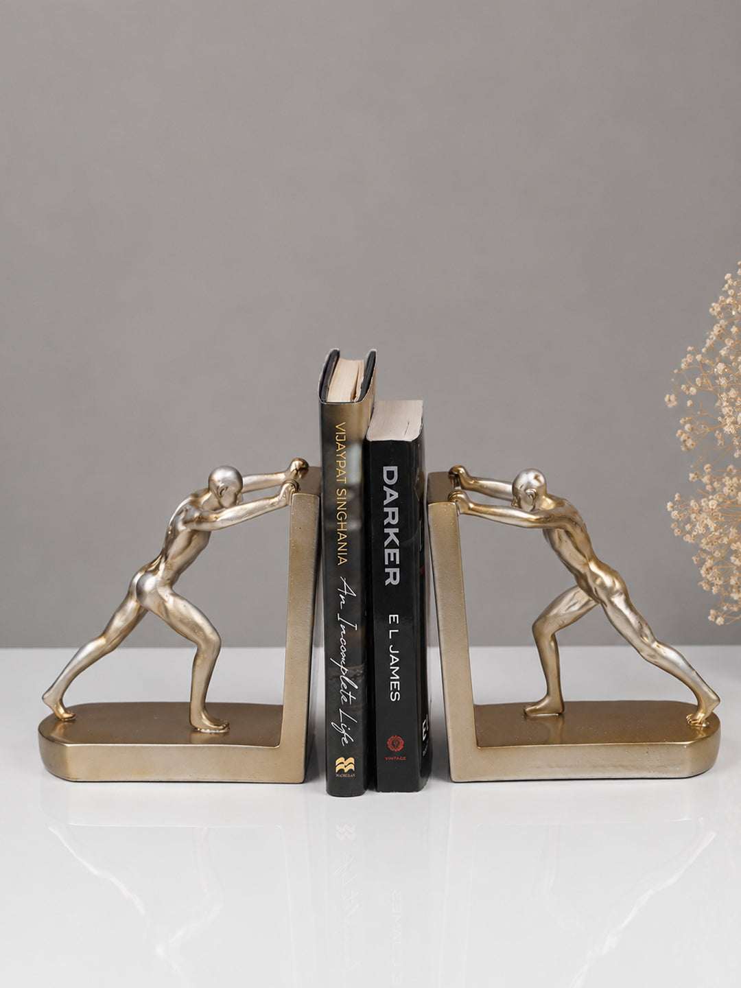 Gold Human Figure Bookends Main image