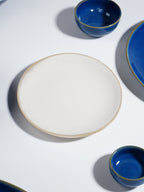 Modern Blue & White Ceramic Dinner Set of 25