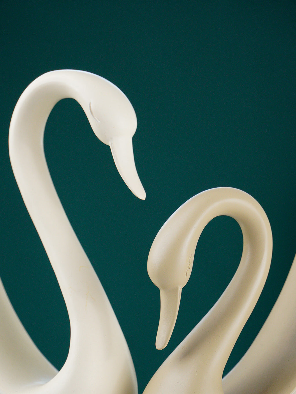 White and Gold Swan Couple Figurines
