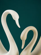 White and Gold Swan Couple Figurines