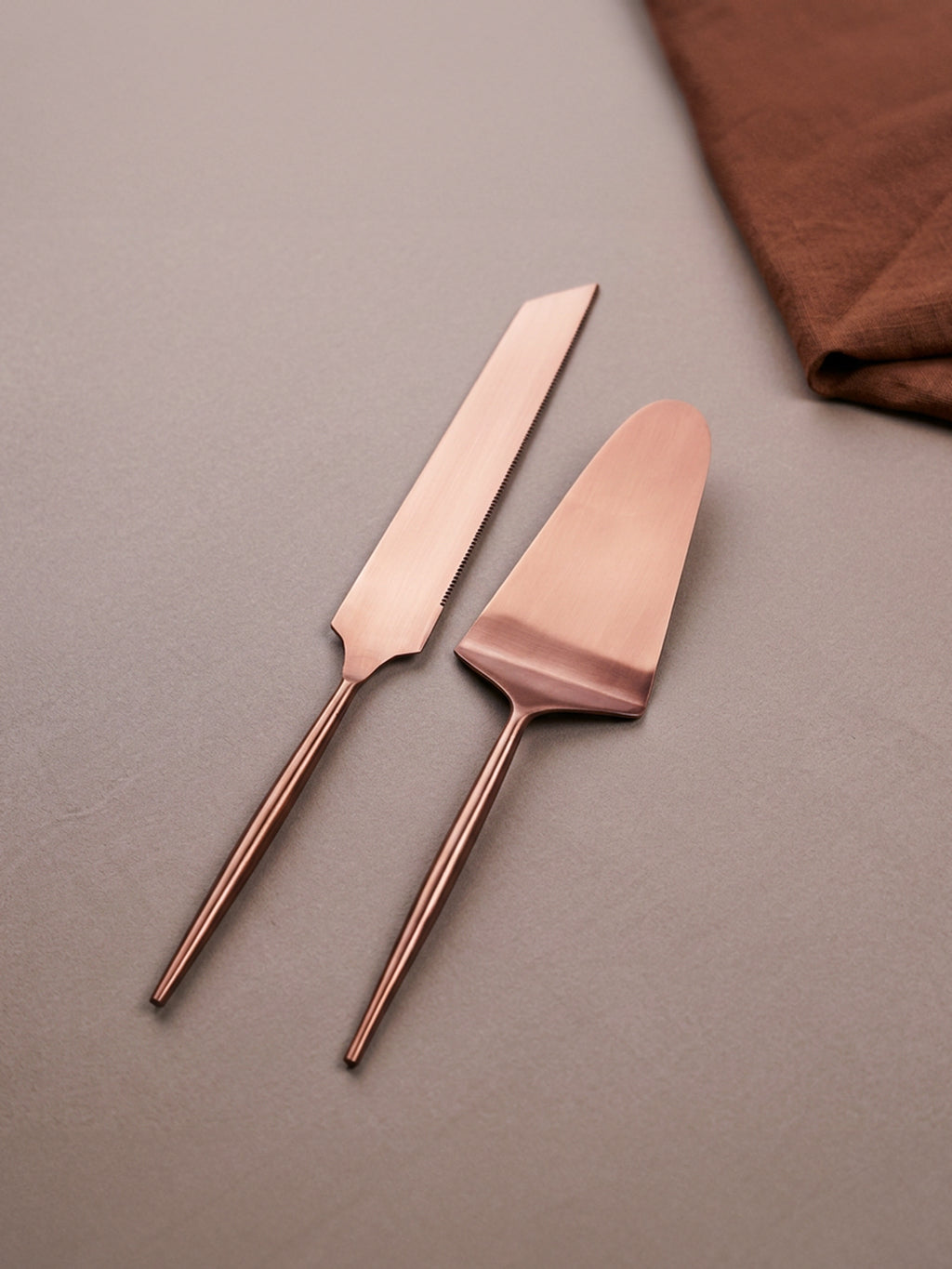 Modern Rose Gold Cake Server Set of 2