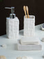 White Textured Ceramic Bathroom Set of 3