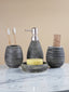 Grey Striped Bathroom Set