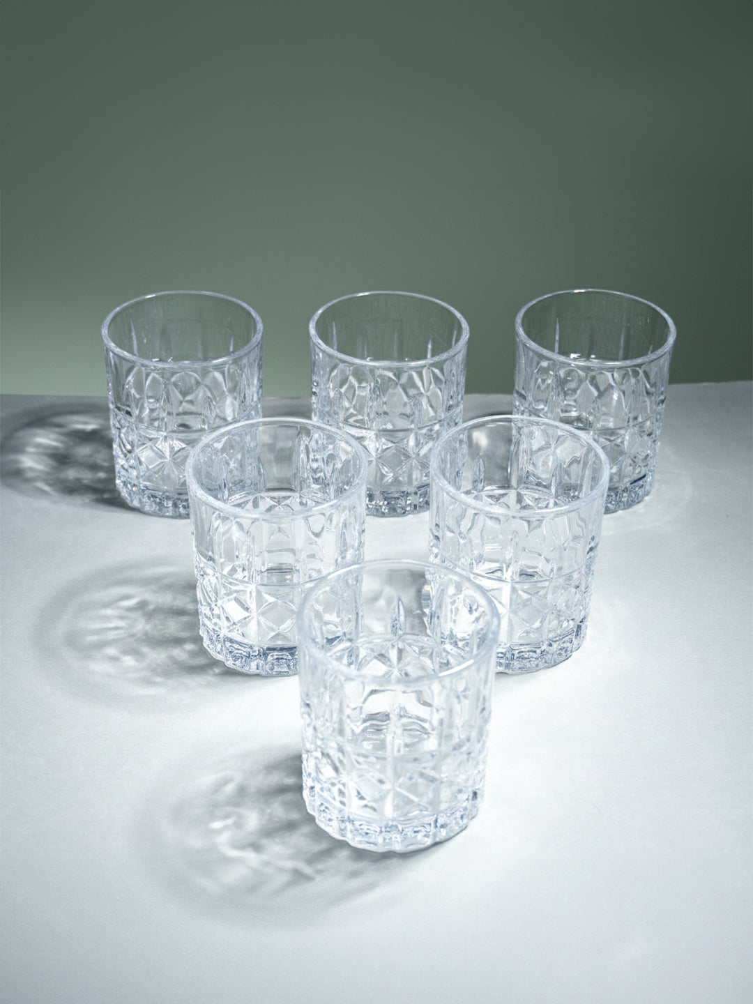 Diamond Grid Cut Design Whiskey Glasses - Set of 6 Secondary image