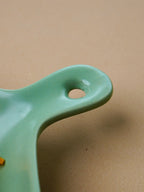 Mint Green Ceramic Platter with Built-In Handle