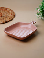 Blush Pink Ceramic Platter with Convenient Handle