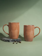 Brown Speckled Ceramic Mug with Tall Design