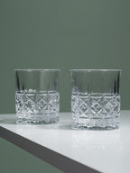 Diamond Grid Cut Design Whiskey Glasses - Set of 6