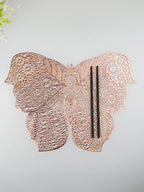 Rose Gold Butterfly Cutout Table Mat with Intricate Floral Design