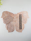 Rose Gold Butterfly Cutout Table Mat with Intricate Floral Design