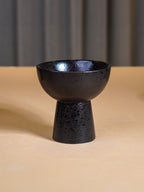 Black Pedestal Ceramic Bowls Set of 4
