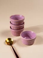 Solid Pink Color Dip Bowls with Design